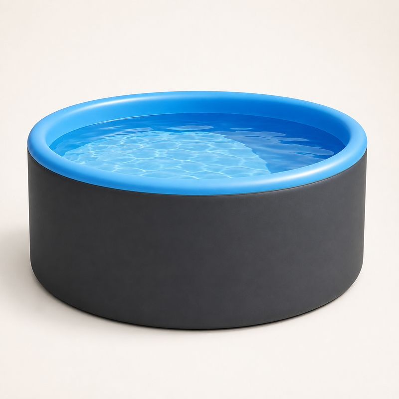 Hippool Circle pool seen from a slightly higher angle on a plain background, showing the water surface and the full wall